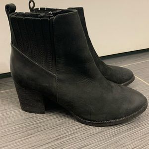 Blondo Black Nubuck Leather Waterproof Western Ankle Booties Shoes Womens 9.5 M